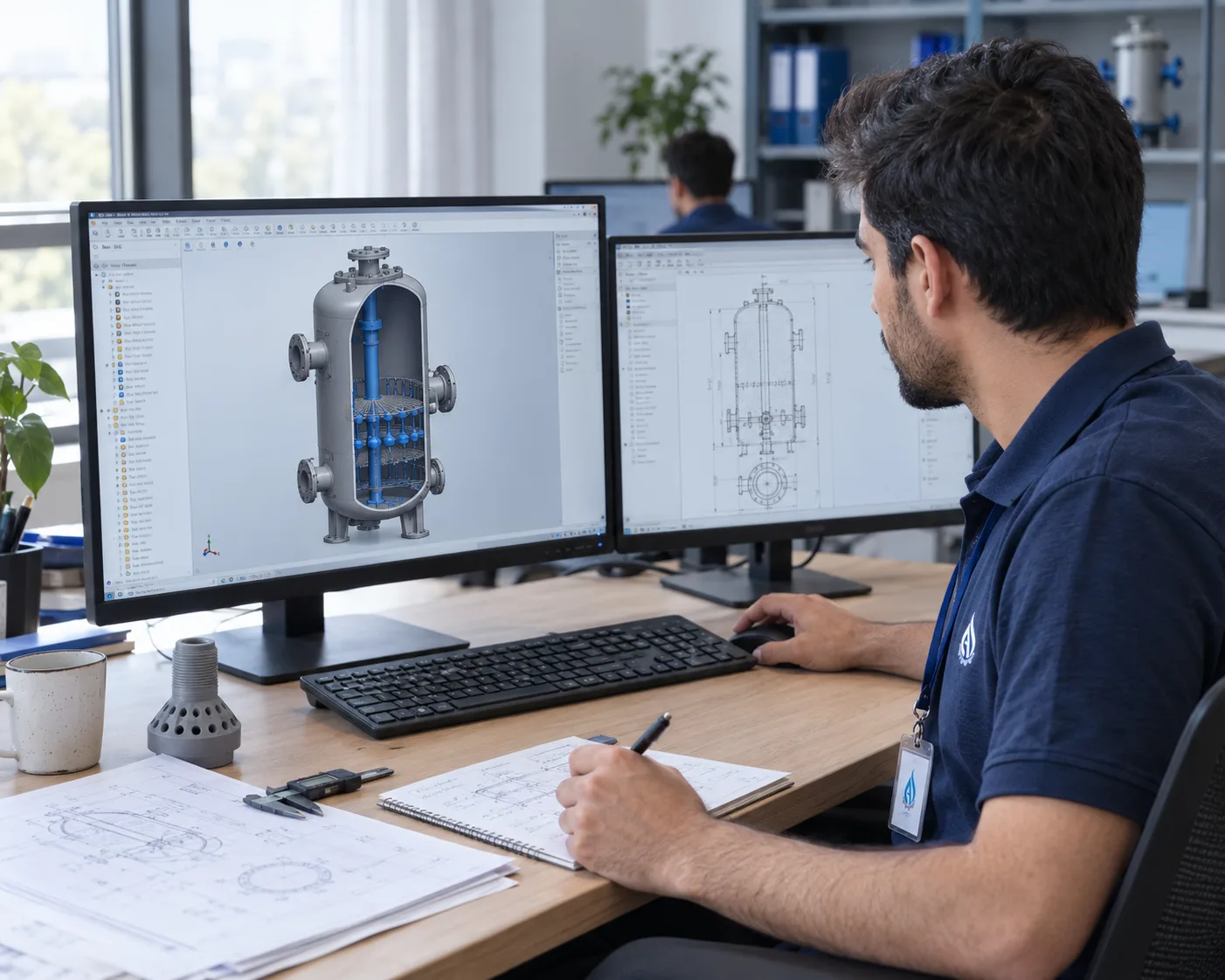طراحی سهبعدی فیلتر با نرمافزار CAD